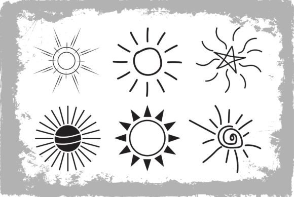 Download Sunset Hand Drawn Illustrations Vector - Sun Collection