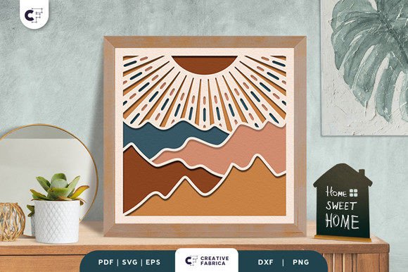 Download Sun Boho Decoration 3D Light Box Papercut - Sun Collection