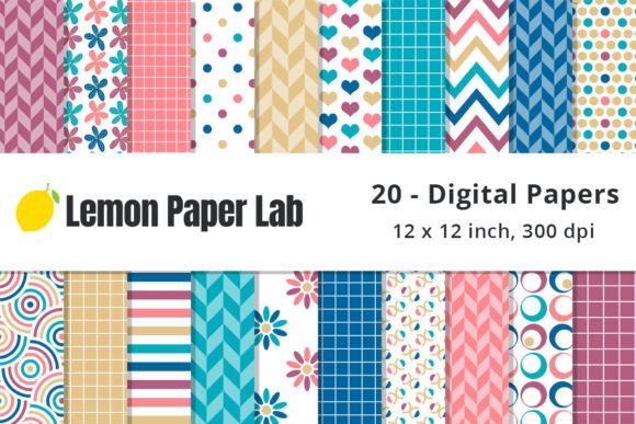 Download Sunset Geometric Digital Paper - Sun Collection