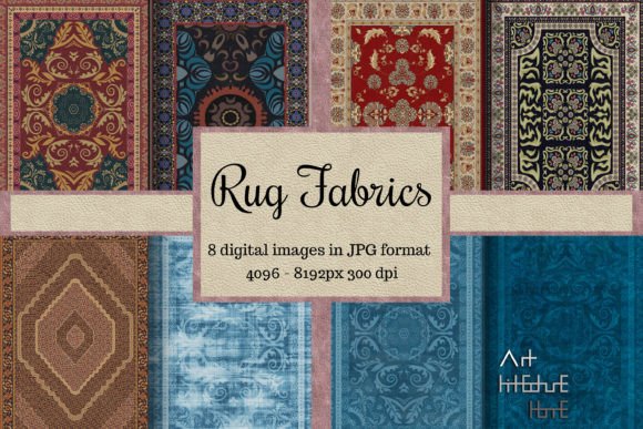 Download 8 Rug Fabric Textures, Traditional Rugs - Texture Collection