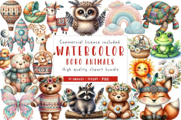 Download Boho Baby Clipart Bundle Boho Animals - Baby Collection