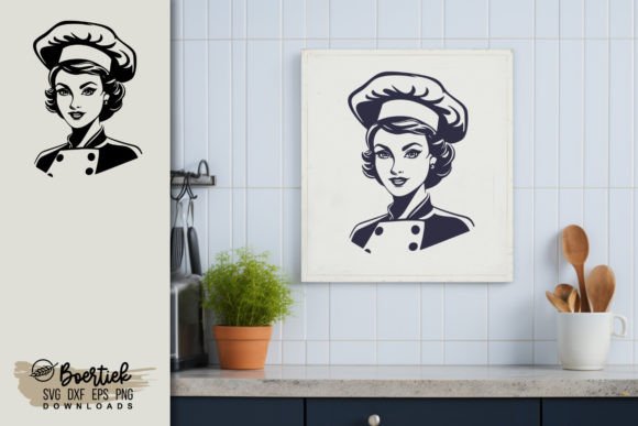 Download Retro Style Female Chef SVG File - Retro style Collection