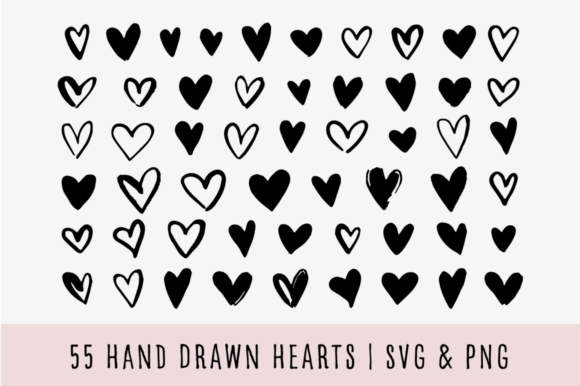 Download Hand Drawn Doodle Hearts Svg - Doodle Collection
