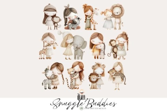 Download Snuggle Buddies Baby Animals Clipart - Baby Collection