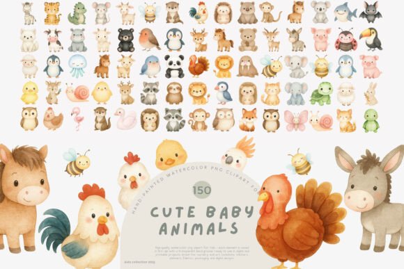 Download Baby Animals Clipart Set - Baby Collection