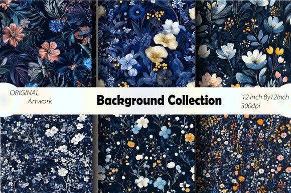 Download Blue Floral Background Aesthetic Texture - Texture Collection
