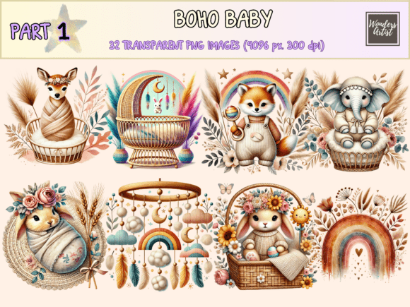 Download Boho Baby Clipart P1 - Baby Collection