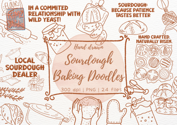 Download Sourdough Baking Doodle Hand Drawn Set - Doodle Collection