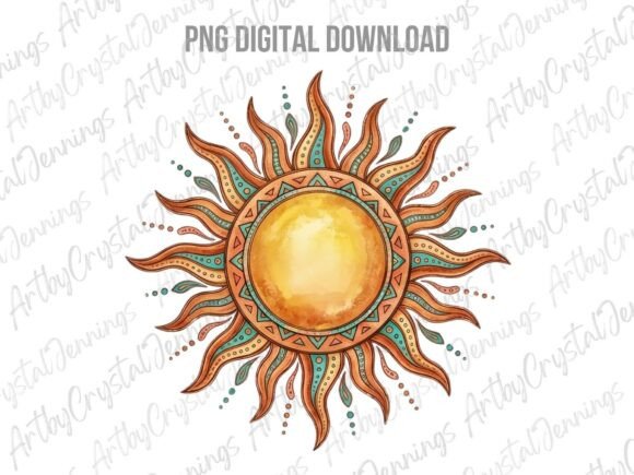 Download Celestial Boho Western Sun PNG - Sun Collection