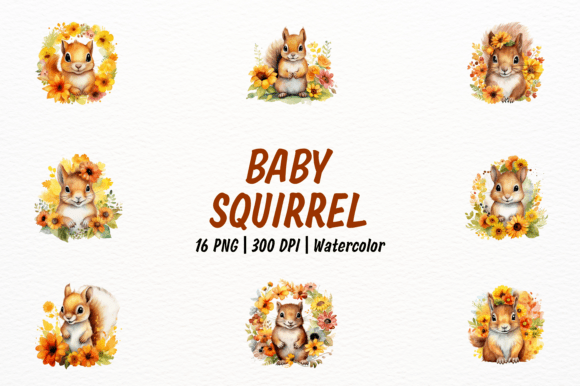 Download Cute Rainbow Baby Squirrel Clipart - Baby Collection
