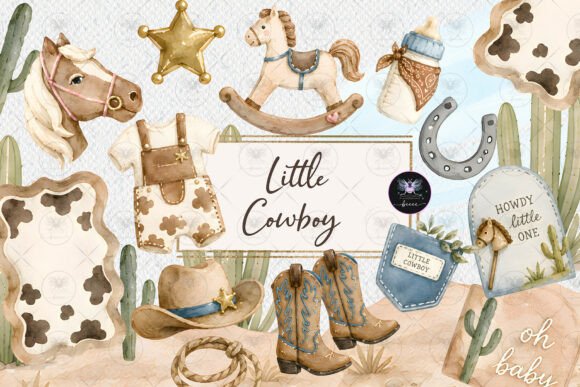 Download Little Cowboy Baby Shower Clipart - Baby Collection