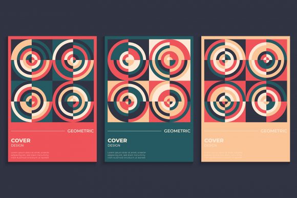 Download Geometric Cover Design in Retro Style - Retro style Collection