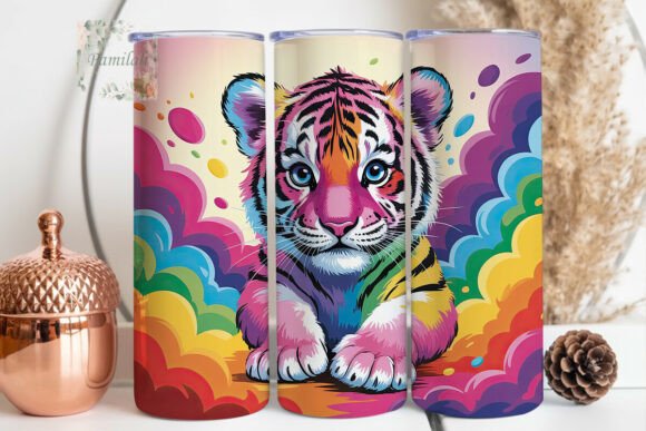 Download Rainbow Baby Tiger Art 20oz Tumbler Wrap - Baby Collection