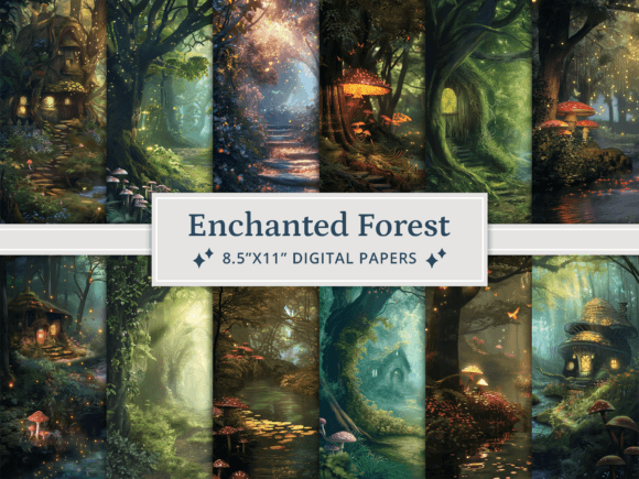 Download Fantasy Enchanted Forest Digital Papers - Enchanted forest Collection