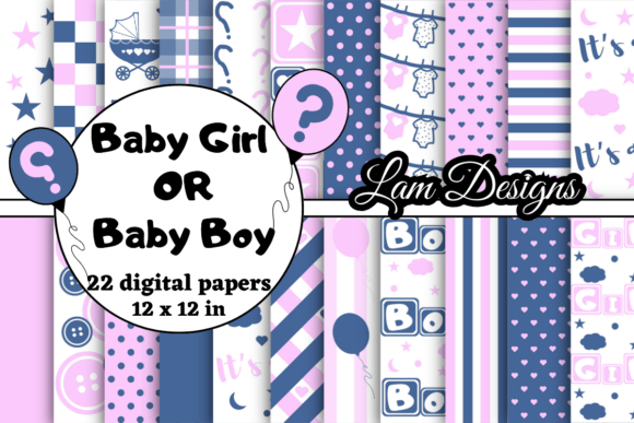 Download Baby Girl or Baby Boy Digital Papers - Baby Collection
