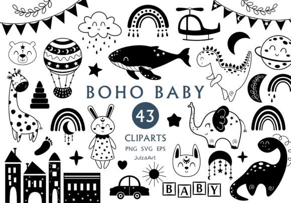 Download Boho Baby Svg, Black Bohemian Clipart - Baby Collection