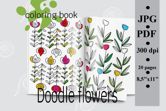 Download Doodle Flowers Coloring Book Printable - Doodle Collection