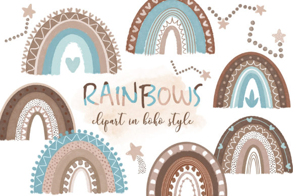 Download Boho Rainbow Clipart, Baby Blue - Baby Collection